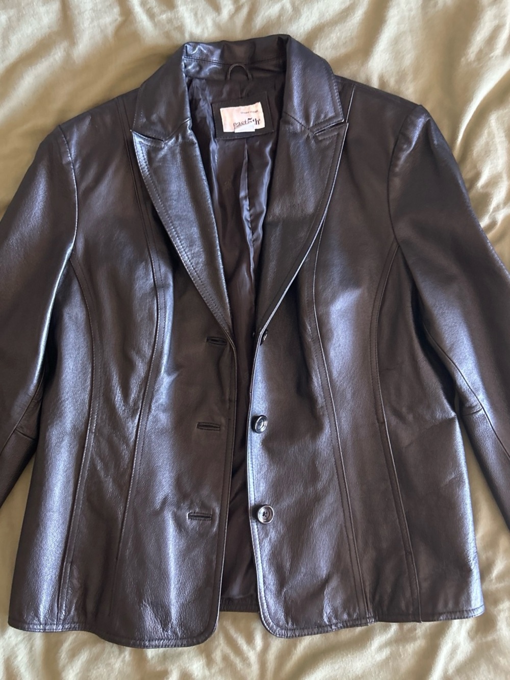 East 5th black leather blazer